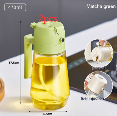 470ML Olive Oil Sprayer Dispenser For Cooking BBQ 2 In 1 Glass Oil Vinegar Soy Sauce Spray Kitchen Oil Bottle For Air Fryer