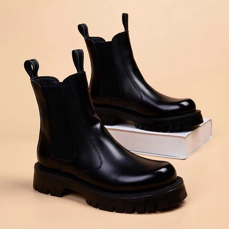 Winter Fleece-lined Dr Martens Boots Men's Korean Style