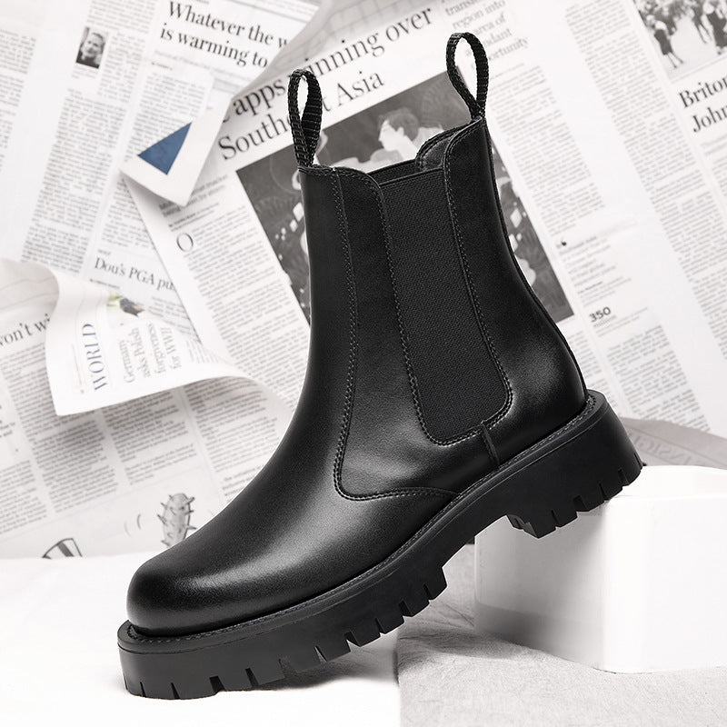 Winter Fleece-lined Dr Martens Boots Men's Korean Style