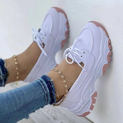 Lace-up Sneakers For Women Running Walking Sports Chunky Shoes