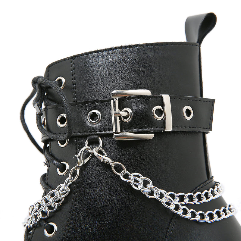 Women's Black High-heeled Dr Martens Boots