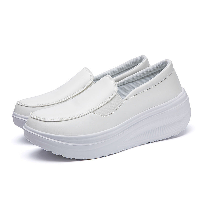 Platform Loafers Chunky Heel Flat Shoes Walking Sneakers For Women