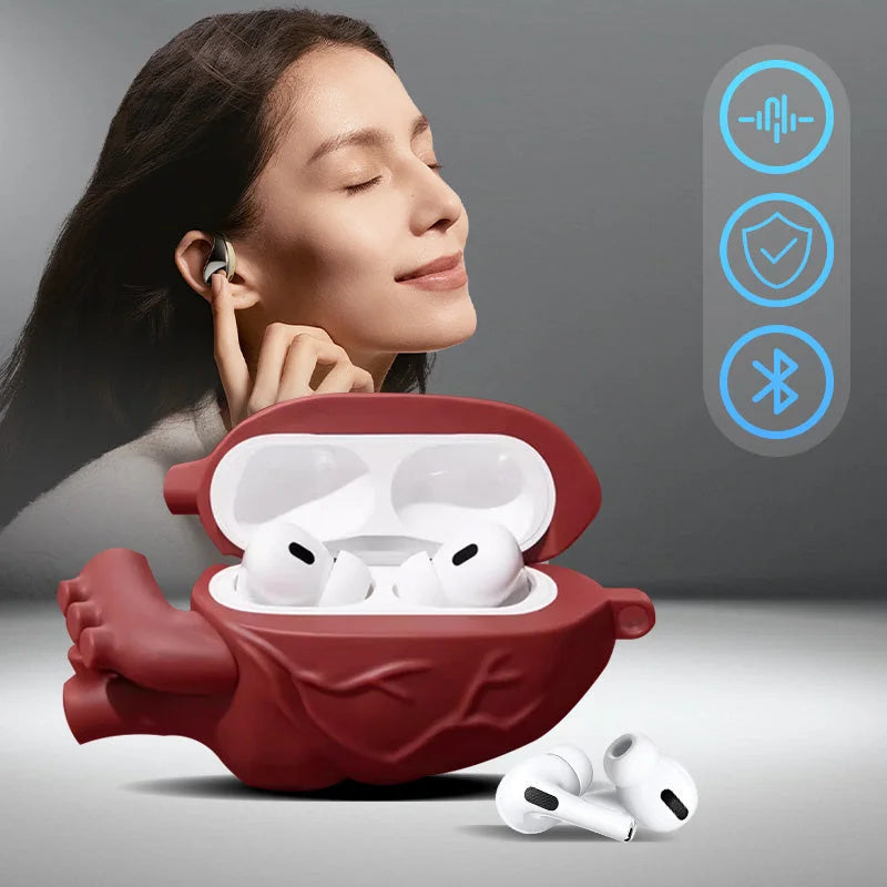 Earphones Case 3D Body Heart Style Case For Airpods 3,Soft Protective Earphone Silicone Cover For Airpods Pro Men Boy