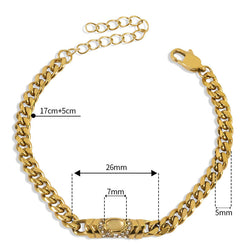 Fashion jewelry Cross-border Niche Retro Cuban Collarbone Necklace Bracelet